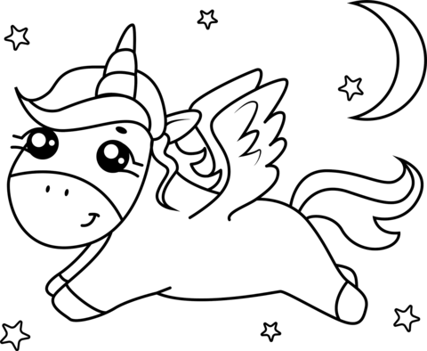 Pegasus Unicorn Coloring Page